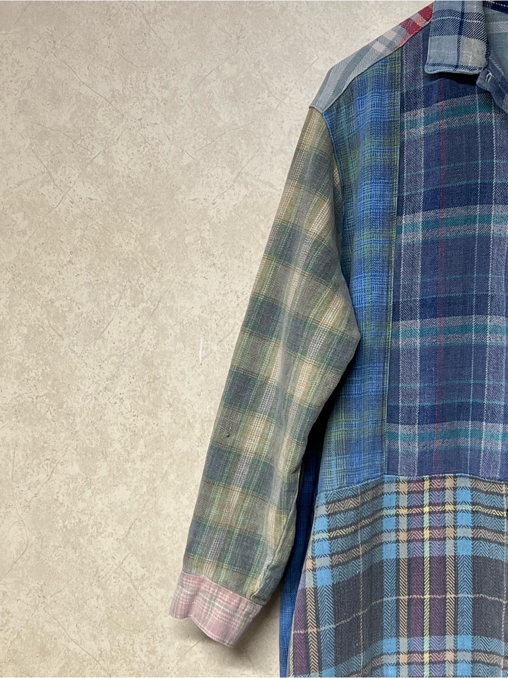 Sundance x Citron multicolor patchwork plaid button down collared shirt dress - Picture 5 of 13